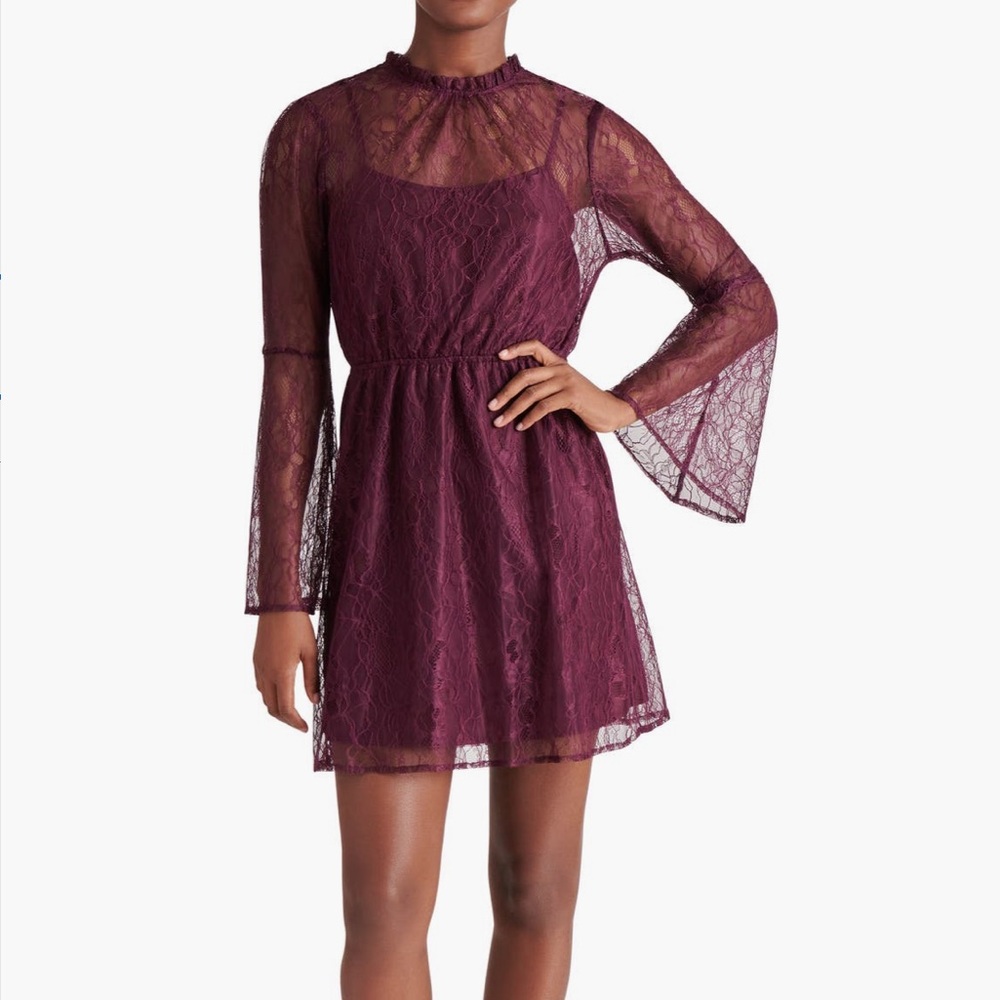 Steve Madden lace long sleeve dress L